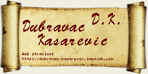 Dubravac Kašarević vizit kartica